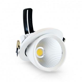 Spot LED Escargot Rond Inclinable et Orientable avec Alimentation Electronique 20W 4000°K 1600lms 90° ip44