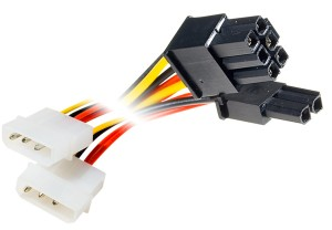 Câbles d'alimentations CORDON ALIM. CARTE GRAPHIQUE PCI-E - 2 x MOLEX(M) VERS 8P(F)