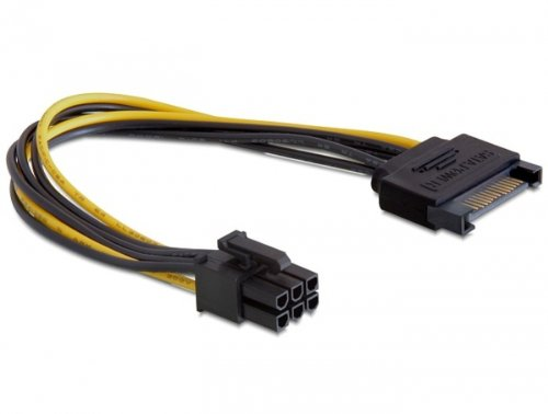 Câbles d'alimentations CORDON ALIM. CARTE GRAPHIQUE PCI-E - SATA 15P(M) VERS 6P(F)