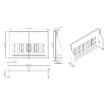 Baie et coffret ETAGERE FIXE 19 2U (PROFONDEUR 300MM, 15K MAX., NOIR)