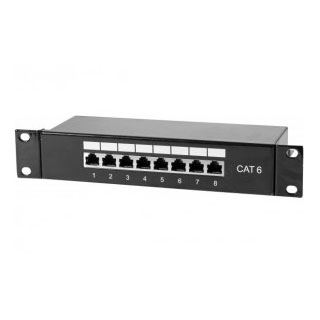 Baie et coffret PANNEAU DE BRASSAGE 8 PORTS (CAT6 FTP) 10 1U (NOIR)