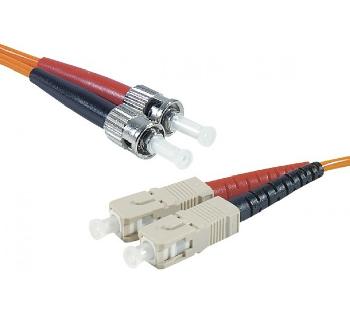 Câble fibre optique JARRETIERE FIBRE OPT. DUPLEX MULTI. OM2 50/125 - UPC SC/ST - 1,0M