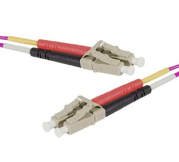 Câble fibre optique JARRETIERE FIBRE OPT. DUPLEX MULTI. OM4 50/125 - UPC LC/LC - 2,0M