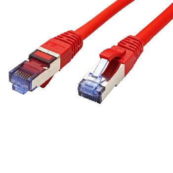 Câbles réseaux RJ45 CABLE CAT6a RJ45(M) S/FTP 0.3M ROUGE (SNAGLESS, CUIVRE, 500MHZ, LSZH)