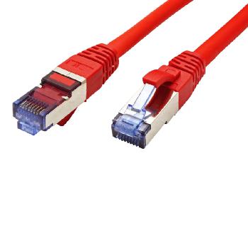 Câbles réseaux RJ45 CABLE CAT6a RJ45(M) S/FTP 0.5M ROUGE (SNAGLESS,CUIVRE,500MHZ,LSZH)