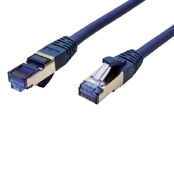 Câbles réseaux RJ45 CABLE CAT6a RJ45(M) S/FTP 0.5M BLEU (SNAGLESS, CUIVRE, 500MHZ, LSZH)