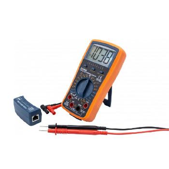 MULTIMETRE NUMERIQUE A AFFICHAGE LCD (+ TESTEUR TEL./LAN/USB)