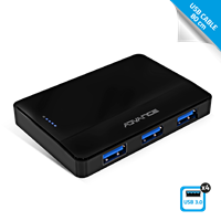 Hubs USB 3.0 ADVANCE HUB-406PL - 1xUSB3.0-A(M) VERS 4xUSB3.0-A(F) (CABLE 80cm)
