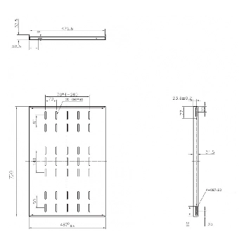 Baie et coffret PLATEAU FIXE 19 1U (PROFONDEUR 720MM, 60K MAX., NOIR)