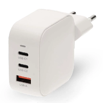 Batteries / Chargeurs CHARGEUR SECTEUR - 2xUSB-C(F) + 1xUSB-A(F) (PD,70W, BLANC)