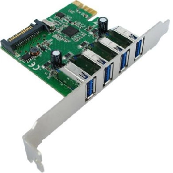 Cartes contrôleurs CARTE PCI-EXPRESS USB-A(F) 3.0 (4xEXT., AD. LOW PROFIL)
