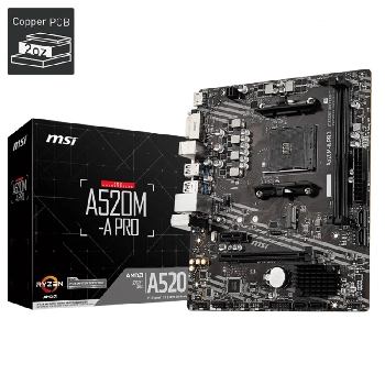 Cartes mères Socket AM4 AMD MSI A520M-A PRO (AMD A520,AM4,DDR4,PCI-E,MICRO-ATX)