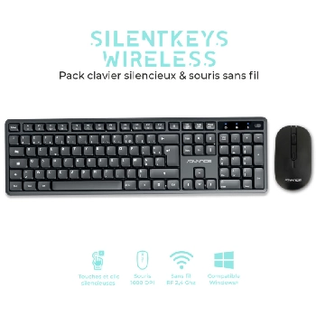 Claviers ADVANCE PACK SILENTKEYS WIRELESS (NOIR)