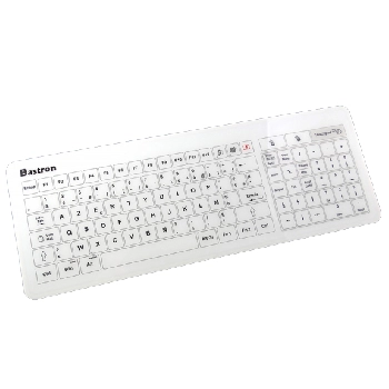 Claviers BASTRON CLAVIER MEDICAL TACTILE (USB,VERRE,IP67,BLANC)