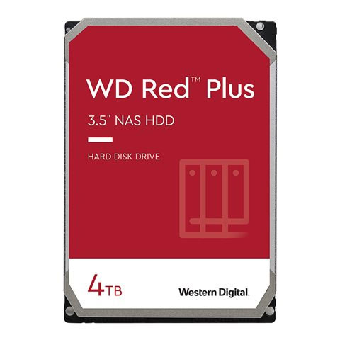 Disques dur 3,5  WD RED PLUS 3.5P SATA-600 - 4.0T, 175 MO/S, 256M (WD40EFZX)